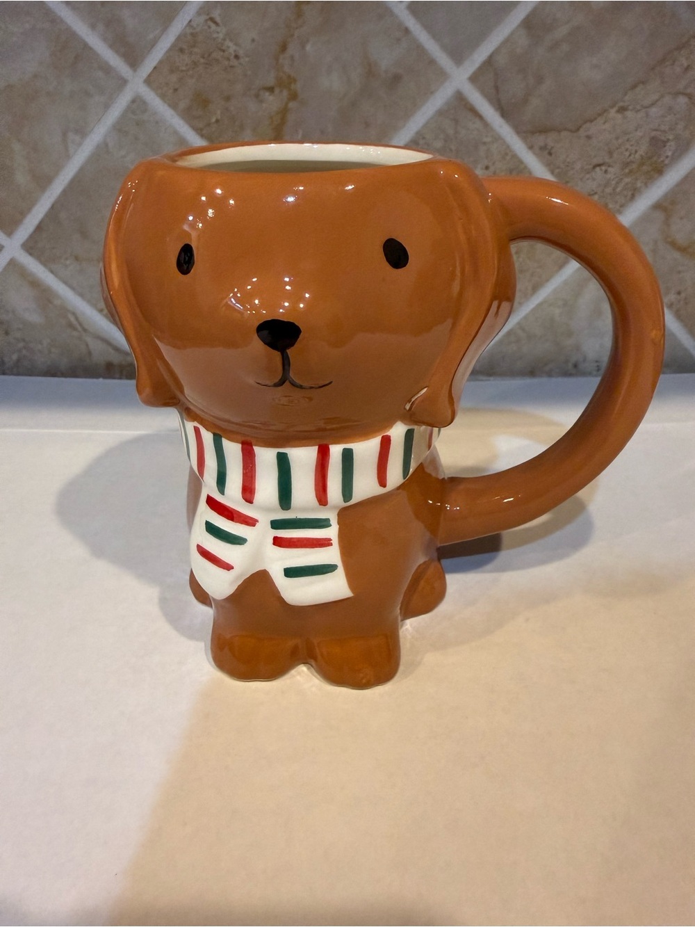 Target WonderShop Dog Figural Earthenware Mug 16 fl oz Brown Microwave Safe EUC